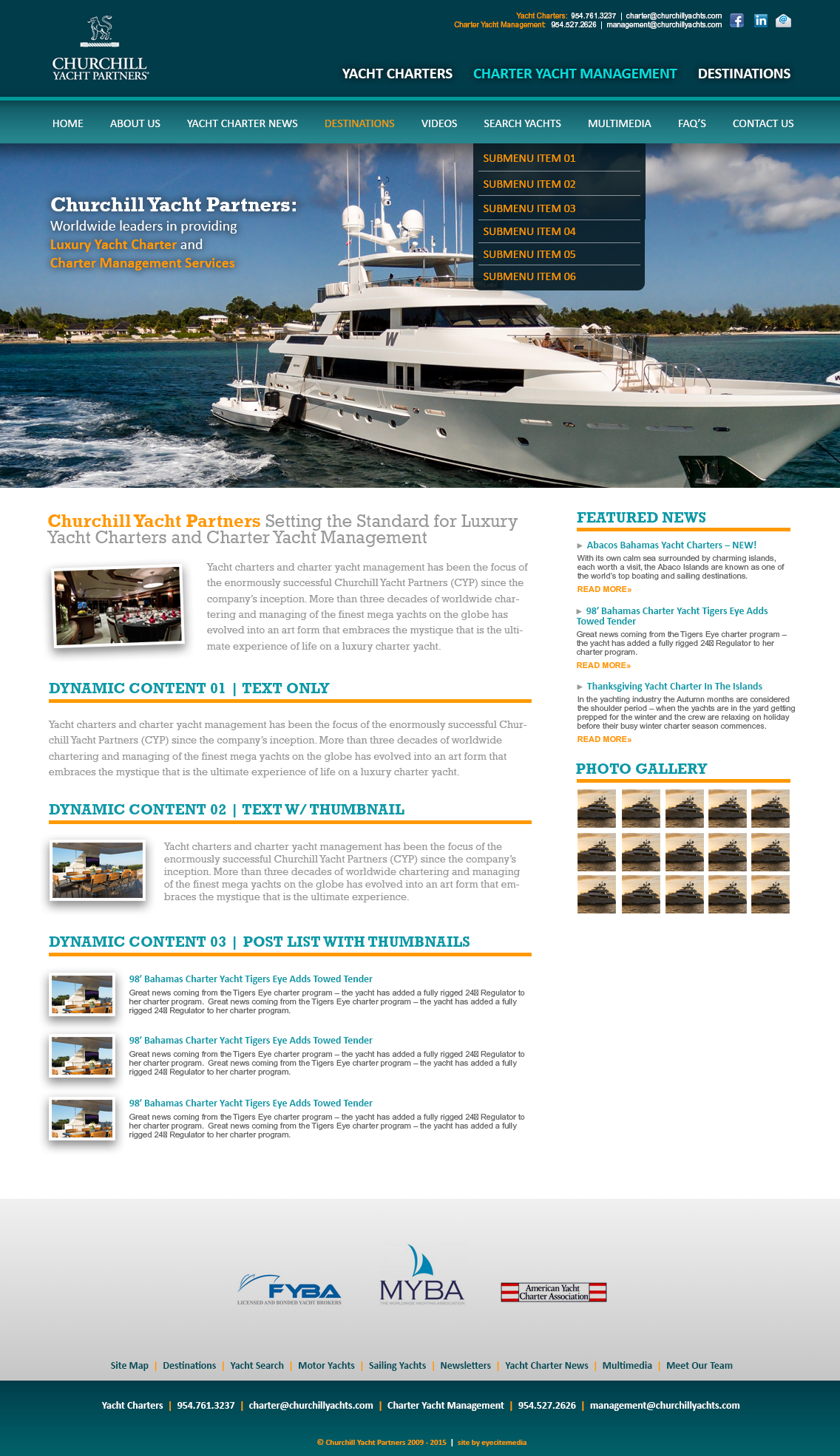Churchill Yacht Partners | PSD Website Interface Design